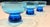 When light hits this set of 3 vintage, circa 1970's, Anchor Hocking 'Tivoli' footed dessert glasses the azure blue is just...
