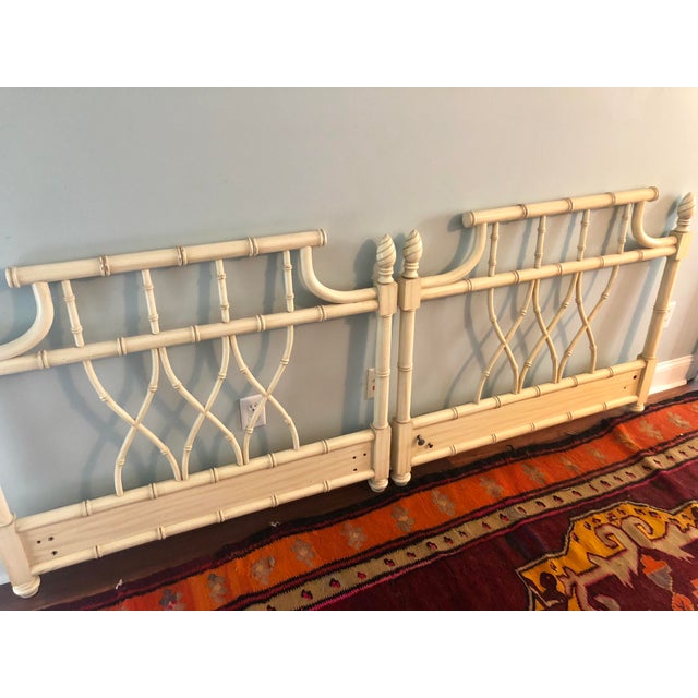 Faux Bamboo Chippendale Pagoda Twin Headboards a Pair Chairish
