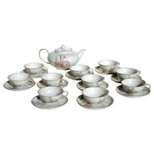 Italian Art Deco Porcelain Tea Service by Guido Andlovitz for Verbano, 1930s, Set of 11