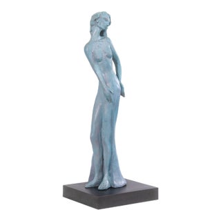 Joyce Gottlieb - Untitled (Standing Turquoise Nude), 1990 Resin Table Sculpture For Sale