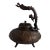 Vintage Chinese Bronze Tripod Censer With Pierced Lid and High-Relief Dragon Handle For Sale