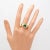 Modern 18k Yellow Gold Emerald and Diamond Ring, Size 6.25 For Sale - Image 3 of 14
