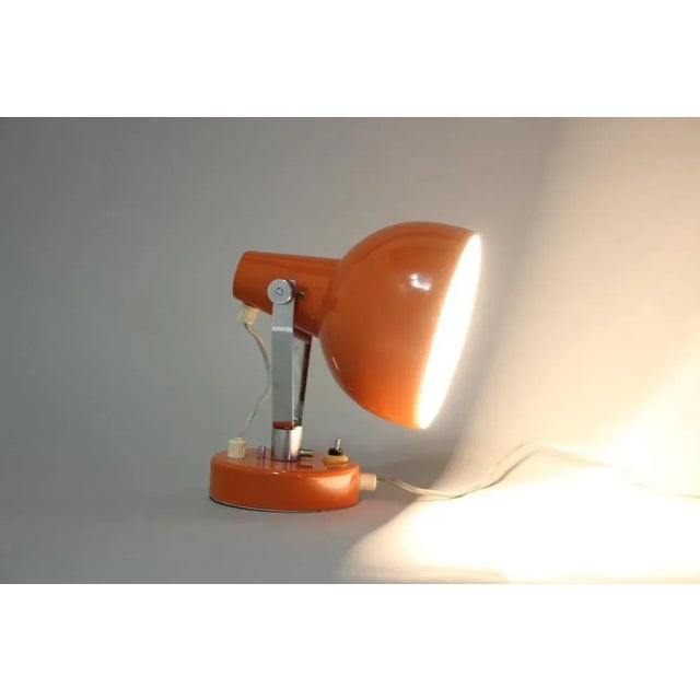 1960s Vintage Orange Table or Wall Lamp, Czechoslovakia, 1960s For Sale - Image 5 of 8