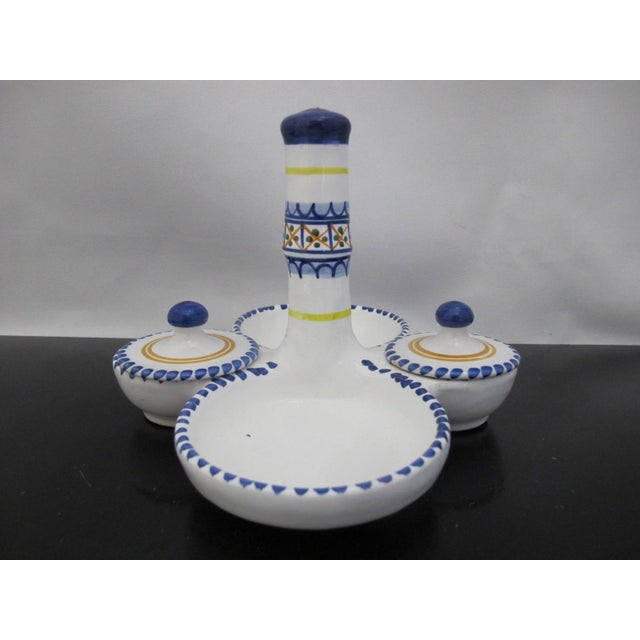 Spanish De La Cal Barreira Pottery Oil & Vinegar Cruet Condiment Serving Tray For Sale - Image 15 of 18