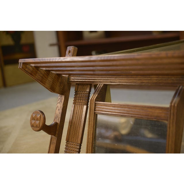 Wood Vintage Brutalist Oak Coat Rack, 1950s For Sale - Image 7 of 8
