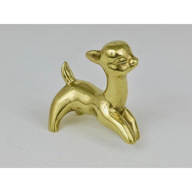 Mid-Century Brass Fawn Figurine by Walter Bosse for Hertha Baller, Austria, 1950s For Sale - Image 11 of 12