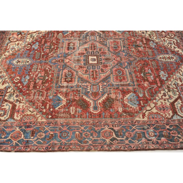 Boho Chic 1910s Northwest Geometric Rug, 11 x 12 For Sale - Image 3 of 11