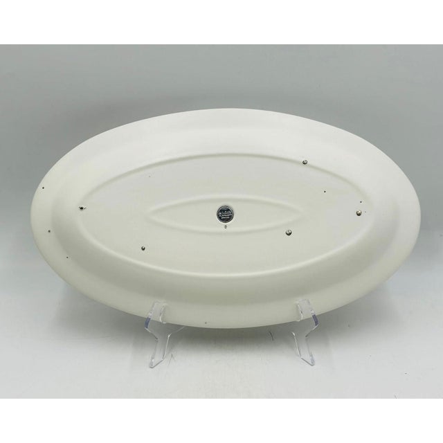 White 1980s Modern Emilia Castillo Taxco Silver Bamboo Porcelain Oval Platter For Sale - Image 8 of 18