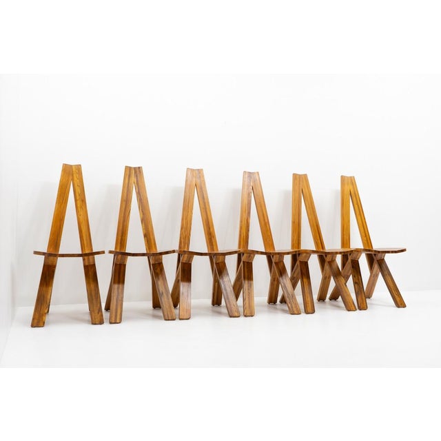 1970s French S45 Chairs by Pierre Chapo, 1970s, Set of 6 For Sale - Image 5 of 13