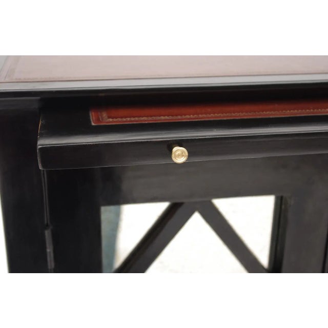 Black Lacquered Cabinets with Braces, 1950s, Set of 2 For Sale - Image 10 of 11