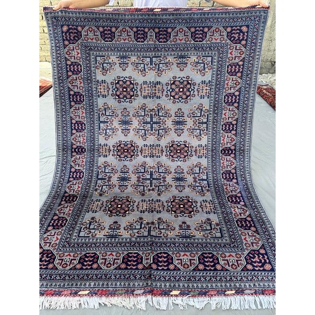 Fine Turkmen Khal Mohammadi Rug, Rare Grey Field - 6'5" X 5'0" For Sale - Image 10 of 13