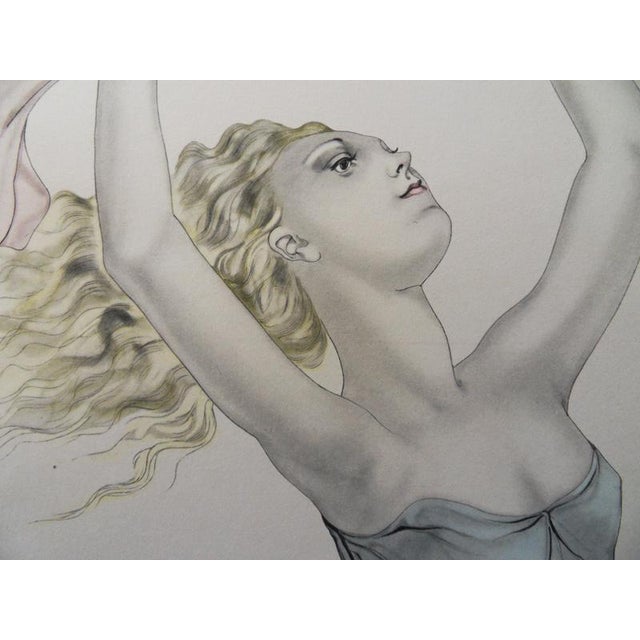 Modern Leonard Tsuguraru Foujita, Dancer with a Pink Scarf, Lithograph For Sale - Image 3 of 6