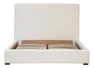 Winter White Upholstered Queen Bed Frame