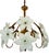 Pair match refined vintage chandelier featuring handcrafted Murano Style glass daisy flowers, arranged in a delicate...