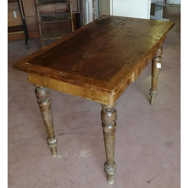 Italian Writing Table in Walnut For Sale - Image 6 of 11