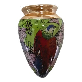 Chinoiserie Vintage 1940s Japanese Art Deco Bird Wall Pocket: For Sale