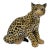 Mid 20th Century Hollywood Regency Glazed Terracotta Italian Leopard or Cheetah Statue Figurine Sitting For Sale