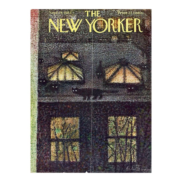 1963 Vintage New Yorker Cover, September 28, Original Cover by Andre Francois, New York City, Cats For Sale