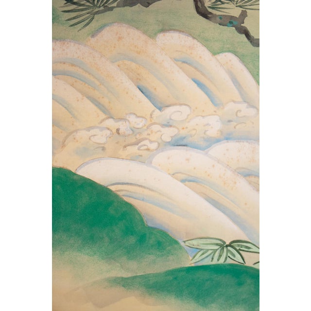 Nishii Shōdō "White Hawk on a Pine Tree", Late Meiji to Early Showa Large Scroll Painting For Sale - Image 9 of 18
