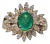 The Giron: Ladies 14K Emerald and Diamond Cluster Ring For Sale