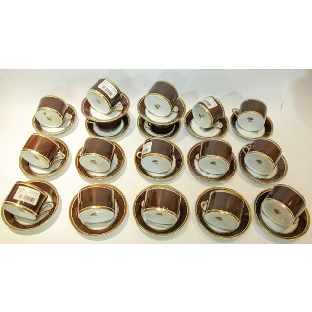 Richard Ginori Contessa Brown and Gold Porcelain Dinner Service, 93 Pieces, Italy, 1980s For Sale - Image 11 of 12
