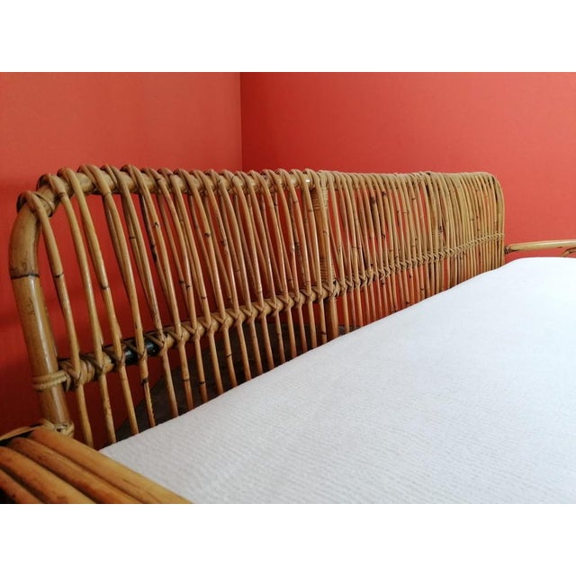 Mid-Century Italian Rattan and Bamboo Sofa, 1960s For Sale - Image 4 of 14