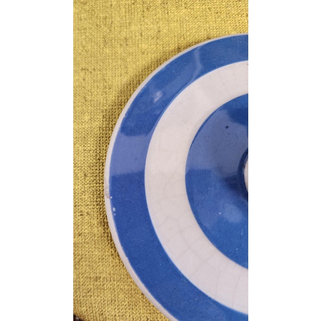 1930's T. Green Cornish Ware Blue and White Ceramic Canister - Set of 4 For Sale - Image 12 of 12