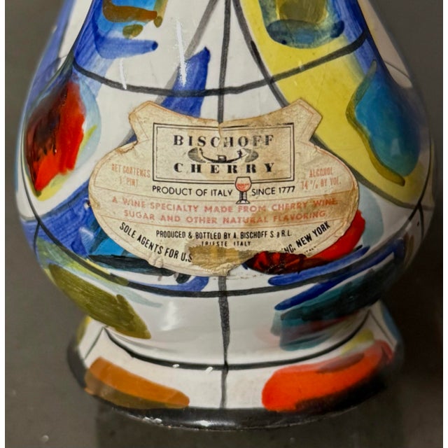 Mid 20th Century Vintage Italian Hand-Painted Ceramic Decanter For Sale - Image 5 of 8