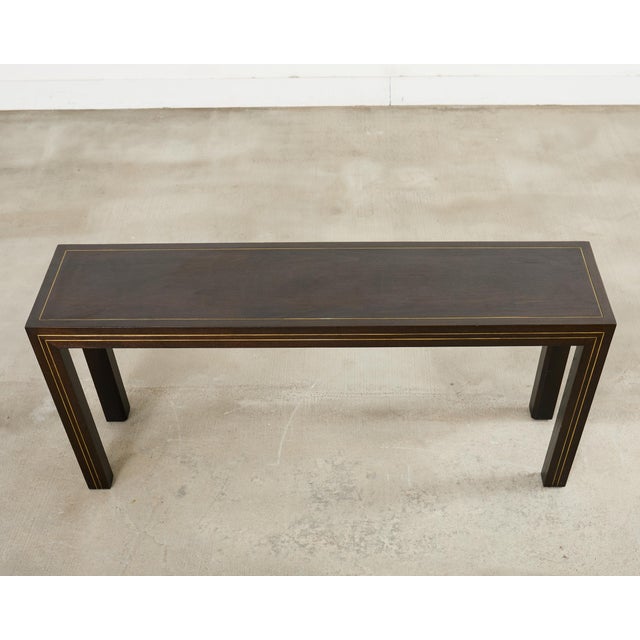 Brass Inlay Parsons Console Table by John Richardson For Sale - Image 4 of 18