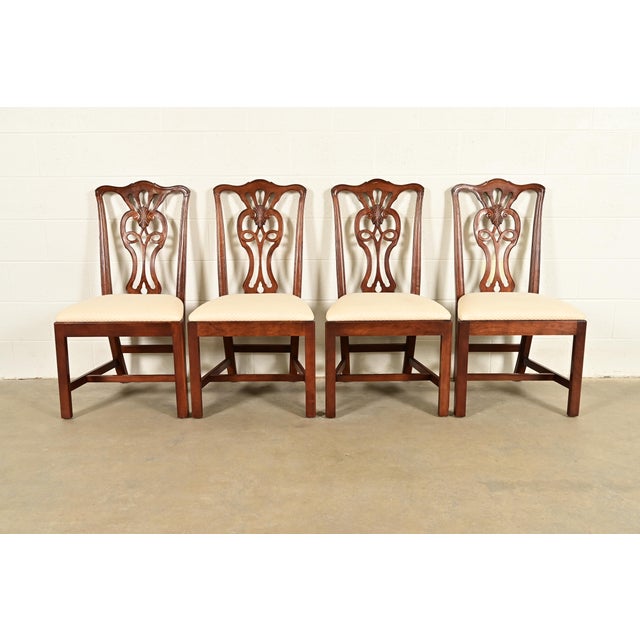 Henredon Georgian Carved Mahogany Dining Chairs, Set of Four For Sale - Image 14 of 14