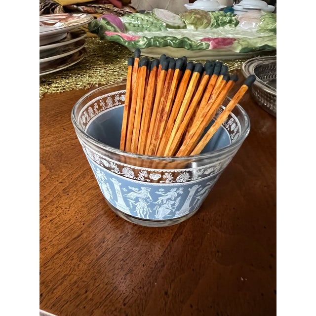 Set of 51, 1970s 50 Matchsticks and Glass Bowl For Sale - Image 10 of 11