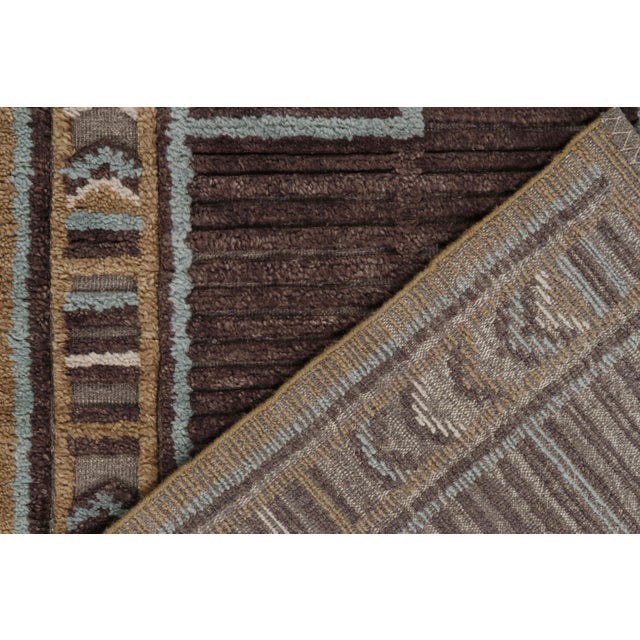 Textile Rug & Kilim’s Scandinavian Style Rug in Brown, Blue & Gold Patterns - 10x14 For Sale - Image 7 of 7