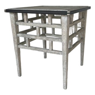 Jonathan Charles Organic Modern Gray Wood Marshfield End Table For Sale