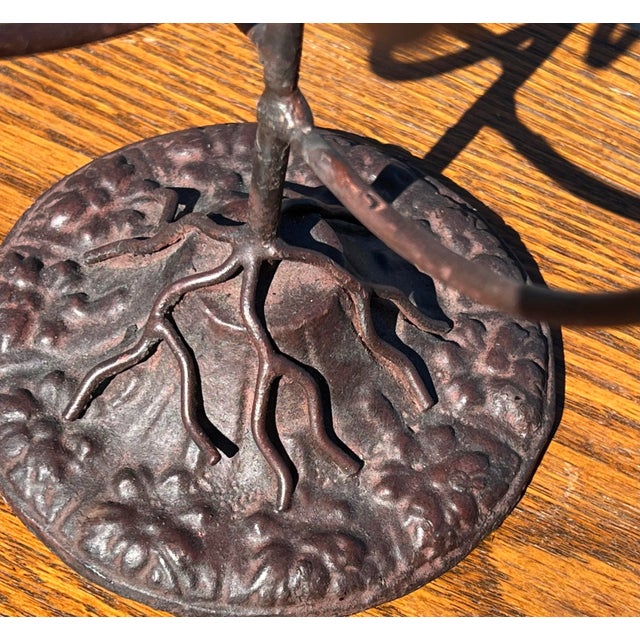 Late 20th Century Iron & Metal Cadelabra. Twelve Stem Candle Holder in a Black Metal .