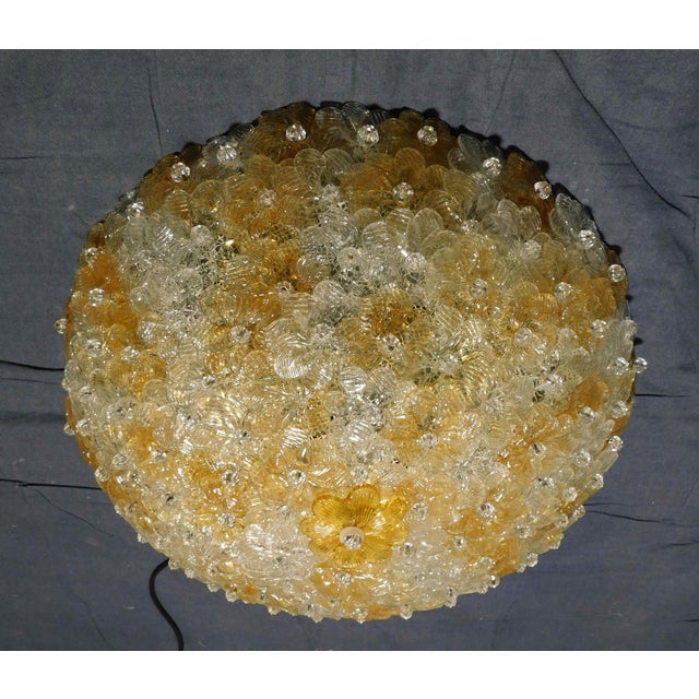 Italian 1960s Millefiori Flush Mount by Barovier E Toso For Sale - Image 3 of 7