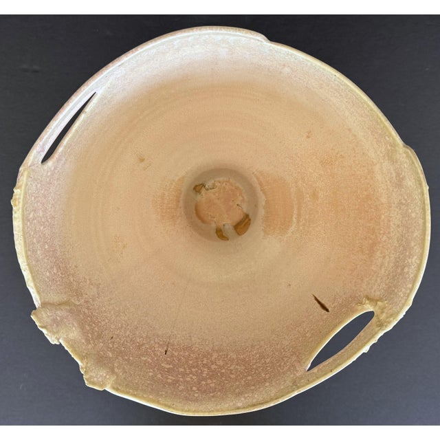 Sally Bowen Prange Signed Edge-Scape Porcelain Vessel With Pink Crystalline Glaze 10.5" For Sale - Image 6 of 14