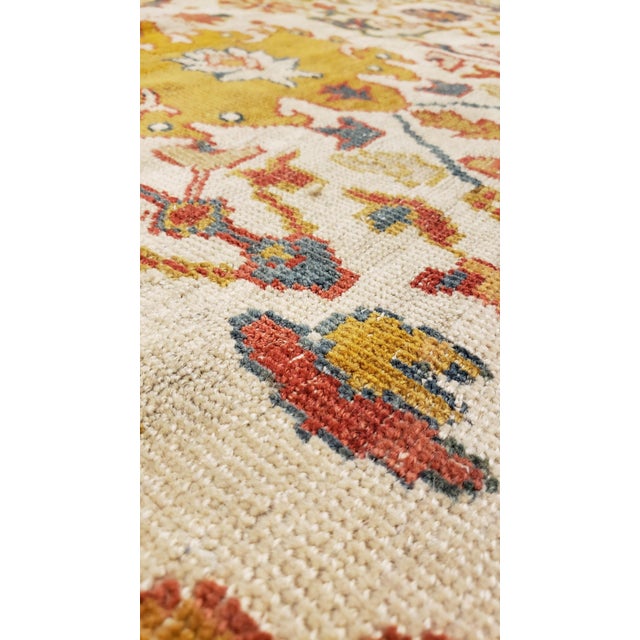 Antique Persian Sultanabad Carpet, Wool Ivory Oriental Rug Hand Knotted For Sale - Image 4 of 18