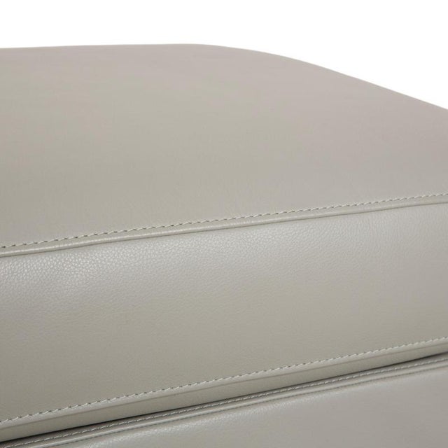 Modern Clarus Ottoman in Grey Leather from FSM For Sale - Image 3 of 10