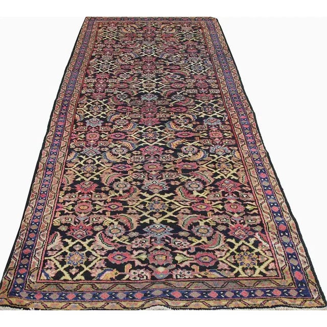 1930s 1930s Old Persian Mahal Area Rug 3'7"×10'0" For Sale - Image 5 of 11