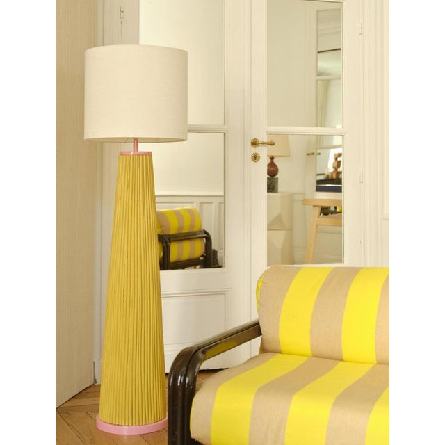 Not Yet Made - Made To Order Winnie Floor Lamp in Rattan with Wood and Printed Cotton by Popus Editions For Sale - Image 5 of 6