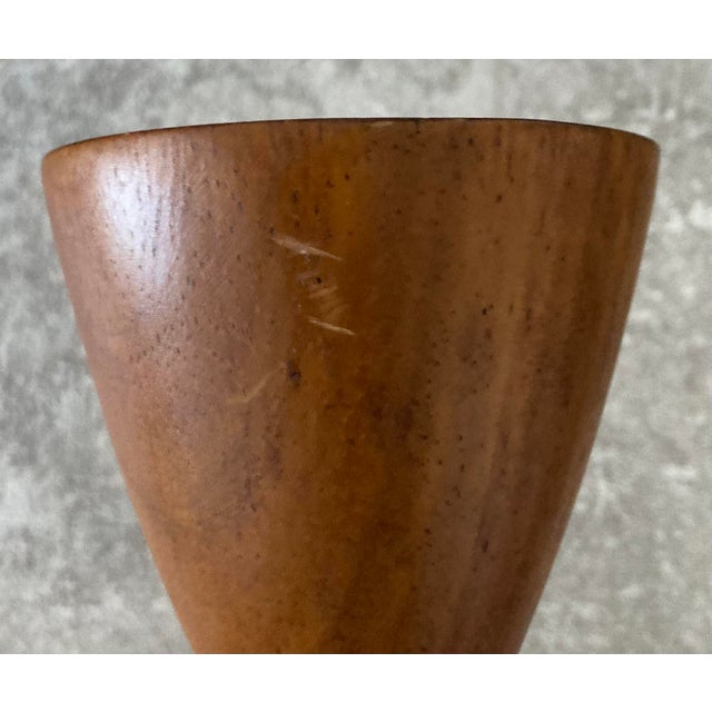 Georges Briard 1950s Georges Briard Numbered Handturned Teak Goblets Made in Haiti- a Pair For Sale - Image 4 of 7