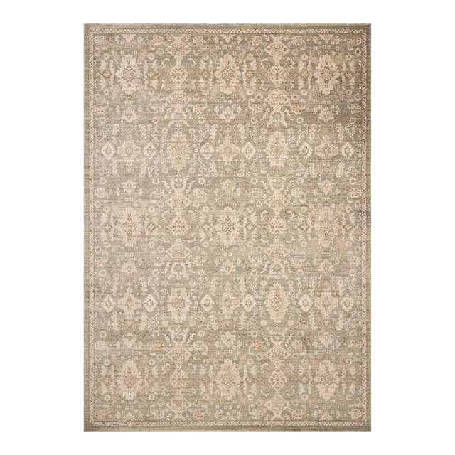 Chris Loves Julia x Loloi Palma Lagoon / Natural 18" x 18" Sample Rug For Sale