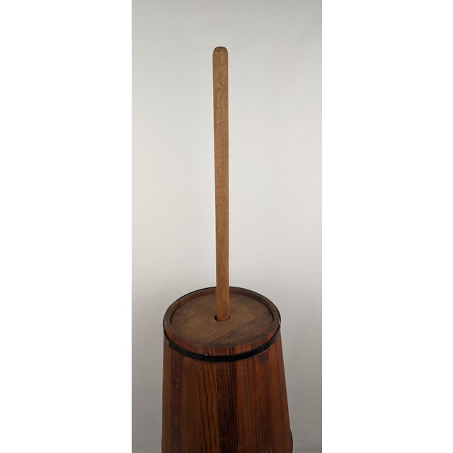 Antique Primitive Wooden Stave Butter Churn With Dasher, C. 1890–1919 For Sale - Image 11 of 14