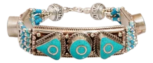 Nepal Design Turquoise & Silver Bohemian Bracelet