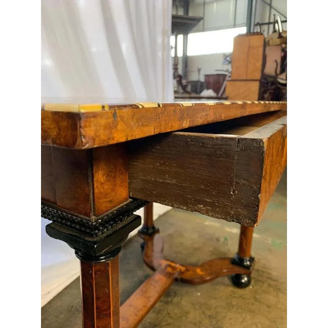 Wood 18th Century Dutch Burr Walnut and Marquetry Inlaid Table For Sale - Image 7 of 8