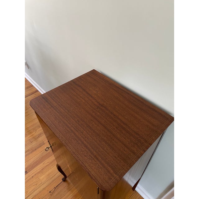 Brown 19th Century Antique Mahogany Inlaid Sheet Music Cabinet For Sale - Image 8 of 10