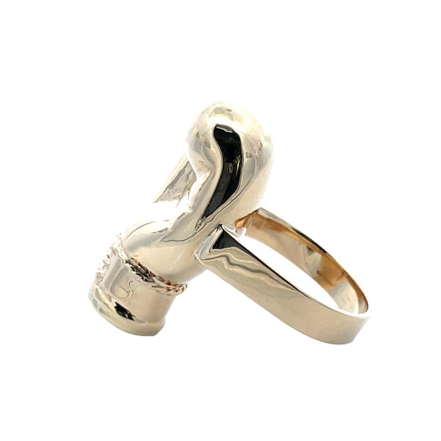 Gold Vintage 14k Yellow Gold Boxing Glove Ring, Size 8.25 For Sale - Image 8 of 8