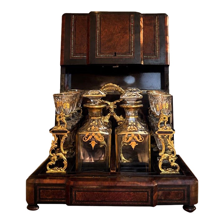 19th Century French Napoleon III Marquetry Cave À Liqueur /Liquor