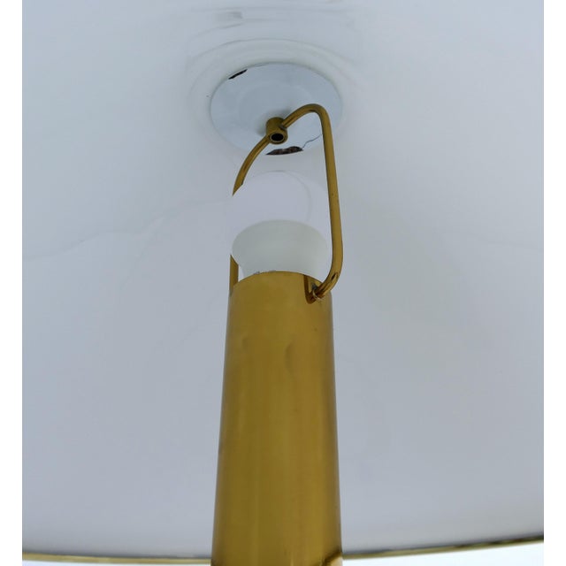 White F. Fabbian Castelminio DI Resana Treviso/ Italy Glass & Brass Table Lamp For Sale - Image 8 of 9