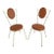 Set of Two (2) Mid-Century Modern Italian Outdoor Patio / Bistro Chairs in Wrought Iron & Vinyl, Usa, C. 1960s For Sale